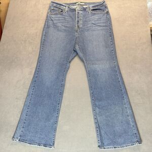 Levi’s Womens Ribcage Boot Jeans Size 20W Plus Blue Button Fly High Rise Denim